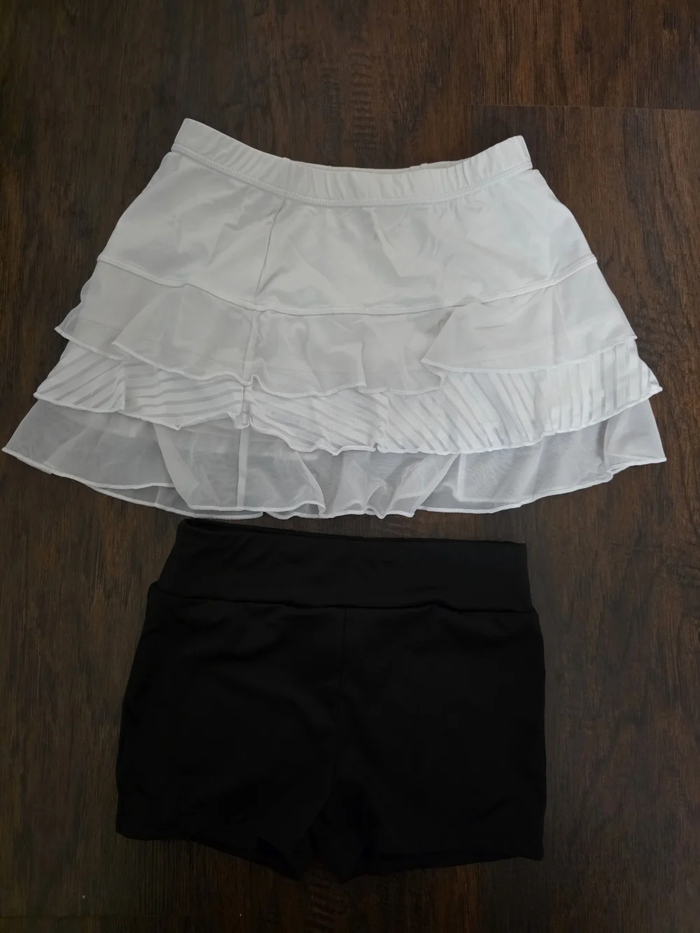 SofiBella White Ruffled Layered Skort And Cat & Jack Black Shorts Size 8